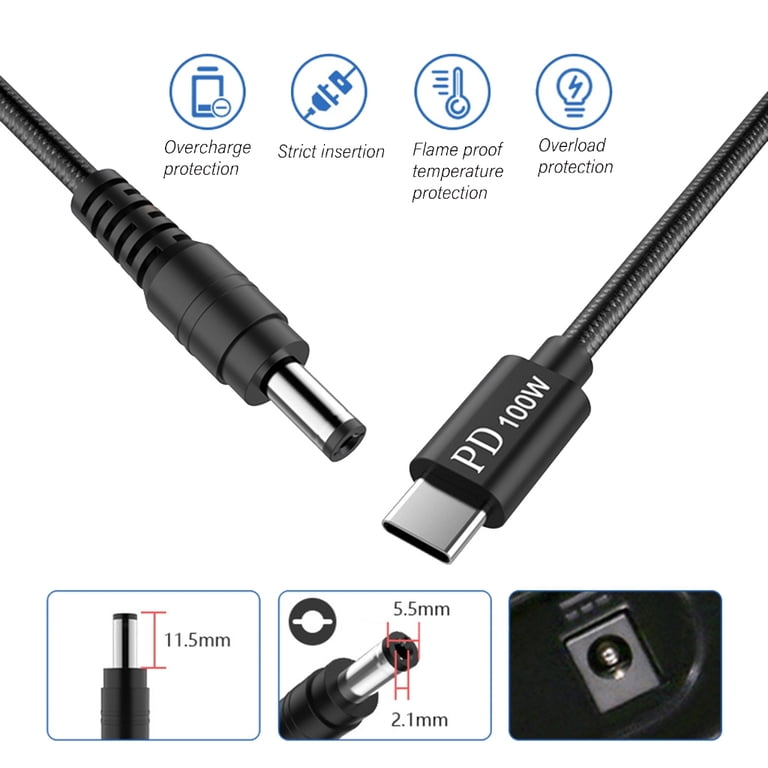 PAX Type-C to Type-C PTC Fast Charging Cable, Black