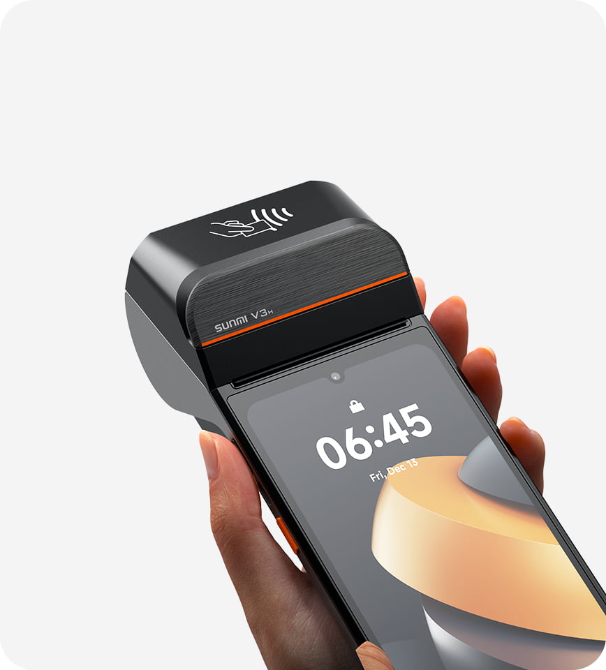 SUNMI V3H – Android POS with Printer (4GB+64GB, 4G, NFC, Fingerprint)