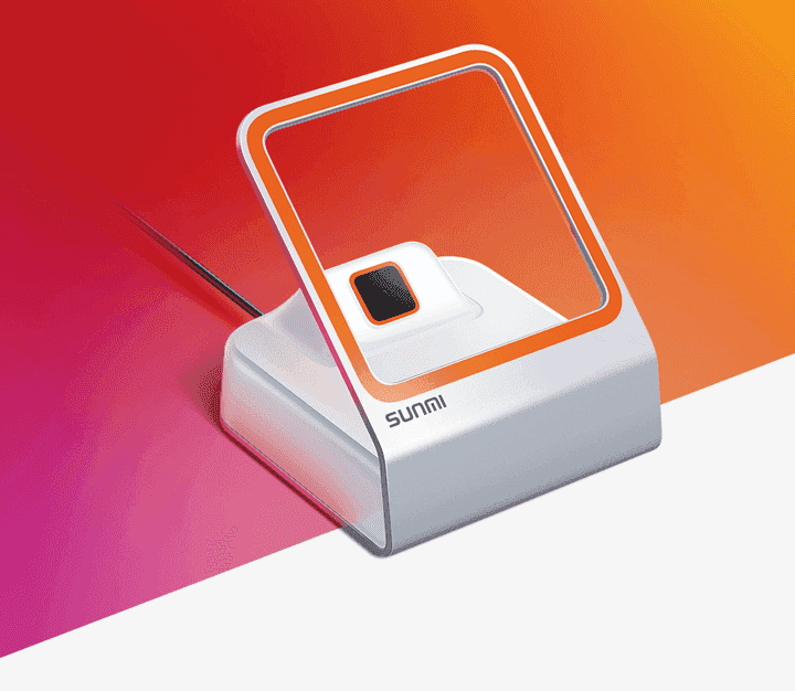 SUNMI Blink2 QR & Barcode Scanner White 1M USB Type-C 2D CMOS Plug & Play POS Scanner with Beep for Mobile Payment Windows Android iOS